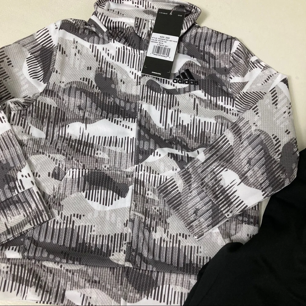 Adidas grey long sleeve top pants active outfit 4022